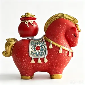 Chinese-Style Horse Figurine - Collectible Fortune-Bringing Craft, High-End Office Desk Tea Table Decoration, Birthday Gift