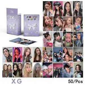 50pcs/set Laser Card XG Girl Group Album LOMO Card JURIN CHISA HINATA HARVEY JURIA Fan Collection Gift Photo Card Postcard KPOP