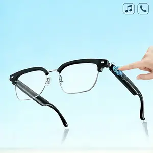 Stylish Smart Glasses Blue Light Protection Wireless Headphones Music Playback Hands-Free Calling Premium Lenses Lightweight Unisex Ideal for Office, Outdoor, Driving Scenarios, Wireless Audio Glasses