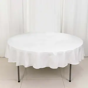 100% Cotton Round Tablecloth 90" White Linen - Soft & Breathable Table Cover for Stylish Tablescapes