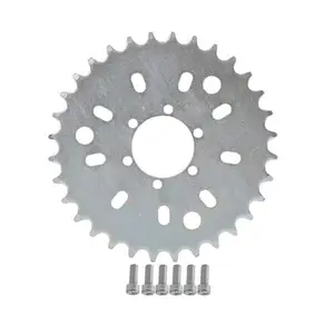 32T Chain Sprocket, Bicycle Sprocket Chain Disk - 415 Style, 6 Holes, with 6 Bolts - Fit for 49cc 50cc 66cc 80cc Motorized Bike Gasoline Bicycle 2 Stroke Motorcycle Powersports