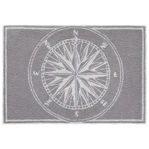 Liora Manne Frontporch Compass In-Out Rug Gray 24" x 36"