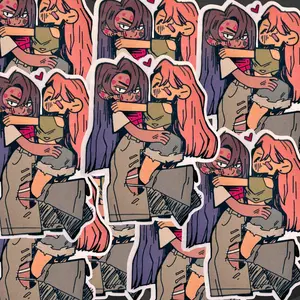 Mine! Possessive Lesbian Couple Sticker