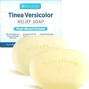Roycederm Tinea Versicolor Relief Soap: Tea Tree Oil & Sulfur Cleansing Bar, Soothes Irritation, Hydrates & Supports Skin Health