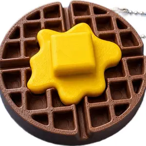 Waffle fidget clicker keychain
