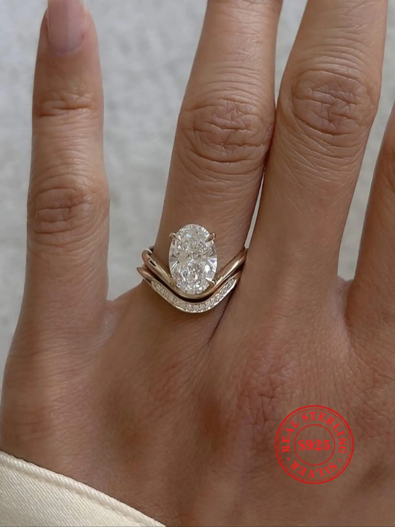 S925 Sterling Silver Fashion Artificial Zircon Inlaid Ring, Elegant Jewelry for Women, Trendy All-match & Exquisite Jewelry for Birthday Gift, Gift Id