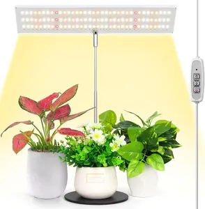 Grow Light Full Spectrum LED Plant Light for Indoor Plants Height Adjustable Growing Lamp with Auto On/Off Timer 4H/8H/12H 4 Dimmable Brightness Ideal for Home Desk Plant Lighting