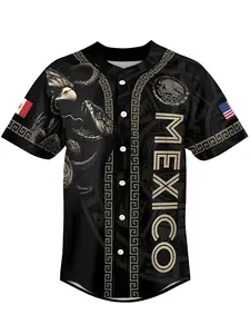 Mexico Heat Baseball Jersey-Sporty & StylishButton-Up with Green, White & Red Accents! Mexican Hot Weather Baseball Jersey, Stylish Button Design with Accents, Perfect for Sports Fans & Casual Wear Sports Clothing