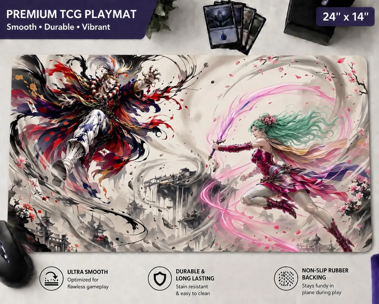 Mtg Playmat Terra, Kefka play mat with zones or without, MTG Final Fantasy TCG XL mousepad