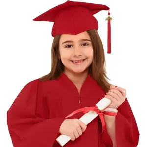 Kindergarten Graduation Shiny Cap and Gown Tassel Set with 2025 Charm Printed Stole Preschool Grade Gift 4PCS Outfit 2-14T