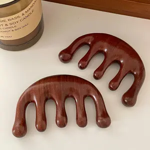 Natural Sandalwood Wide Tooth Comb, 1 Count Multifunctional Hairdressing Comb for Head Meridian Massage, Gua Sha, and Detangling, Christmas Gift, Body Care Tool