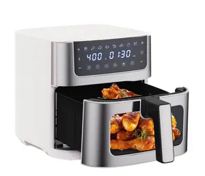 6 Quart Air Fryer, 9-in-1 Functions, Ceramic Coating, 90°–450°F, White