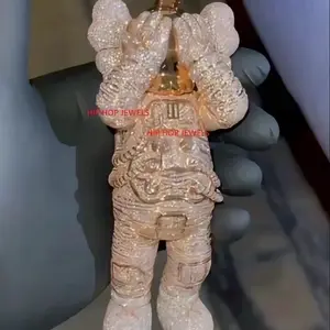 Men's 18K Rose Gold Filled Astronaut Pendant - Space-Themed Jewelry with Synthetic Moissanite Icon, Unique Gift for Boyfriend or Husband