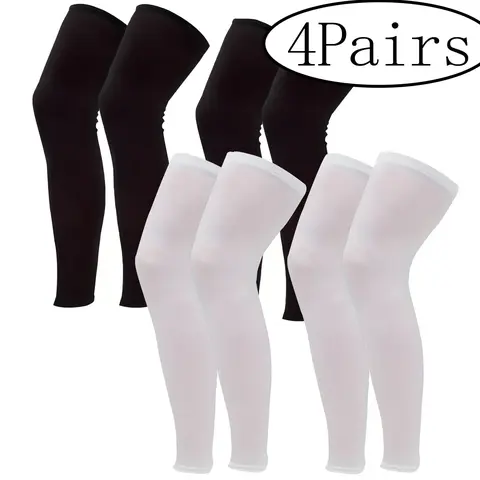 4Pairs-Cooling Breathable Knee Sleeves, Unisex Summer Compression Leg Sleeves, Knee Supporter for Sports, Basketball & Football, Men Women, Cooling Protective Sleeves