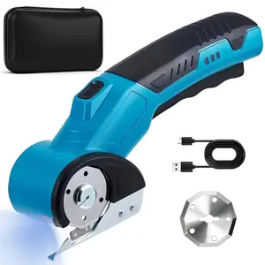 Cordless Cardboard Cutter, 3.6V 2000mAh Electric Scissors Cardboard Cutter with 3 Titanium Blades, Rechargeable Box Cutter Fabric Scissors Rotary Cutter for Cardboard,Leather