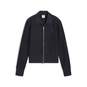 PUMA Womens Premium Essentials Knitted Cardigan Athletic Outerwear Casual - Blue