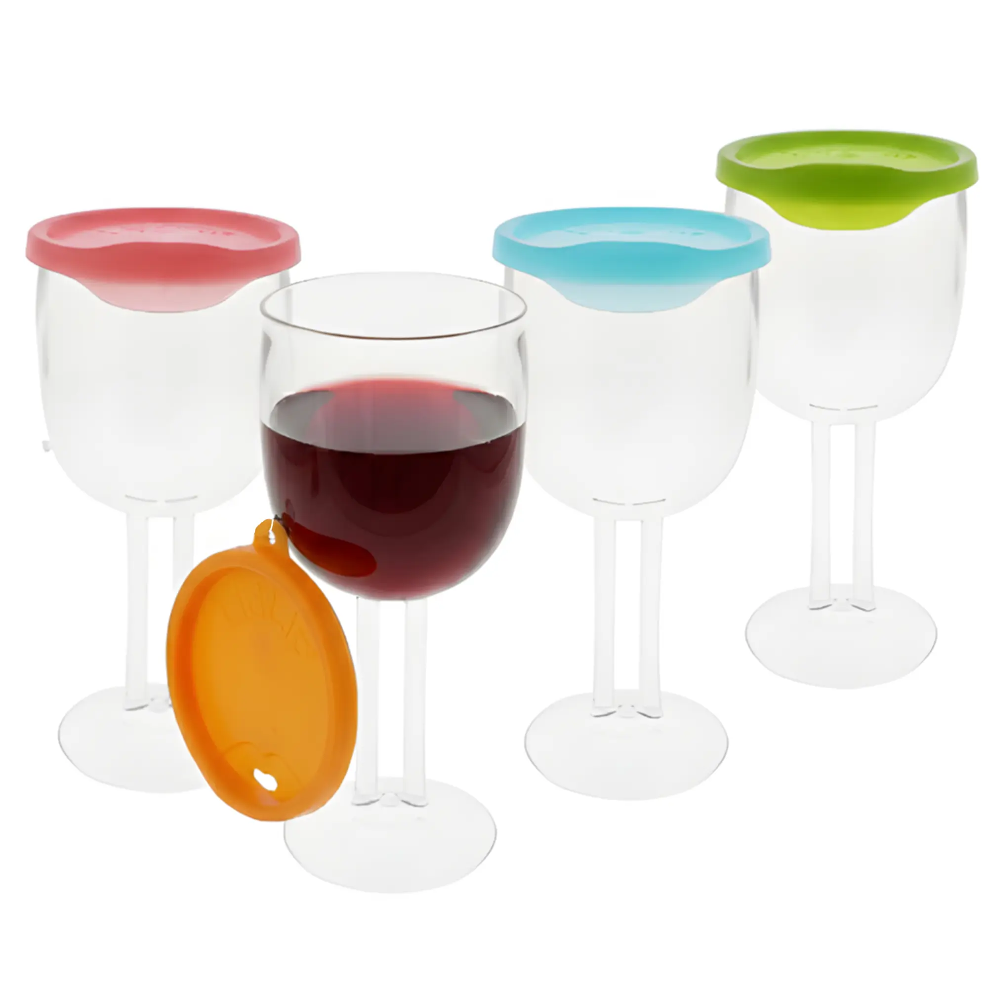 Plastic Wine Glasses with Drink-Through Lid, 4 Pack, 13 oz Dual-Stemmed  BPA-Free Plastic Drinkware Shatterproof, Made in USA - TikTok Shop