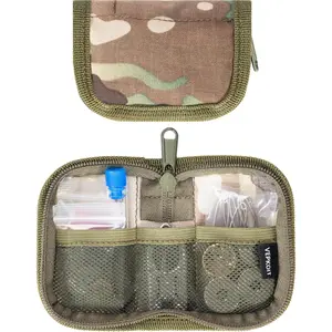 Deluxe Survival Military Sewing Kit for Men Women, Mini Repair Sewing Tools with Zipper in Durable Nylon Case, Portable for Field Use, Multi Army Button Sewing Kit