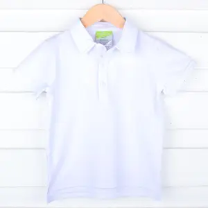 White Pique Classic Polo - Short Sleeve Boys Collared Shirt
