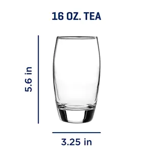 (4 pack)  8-Piece 16 oz Glass Drinkware Set