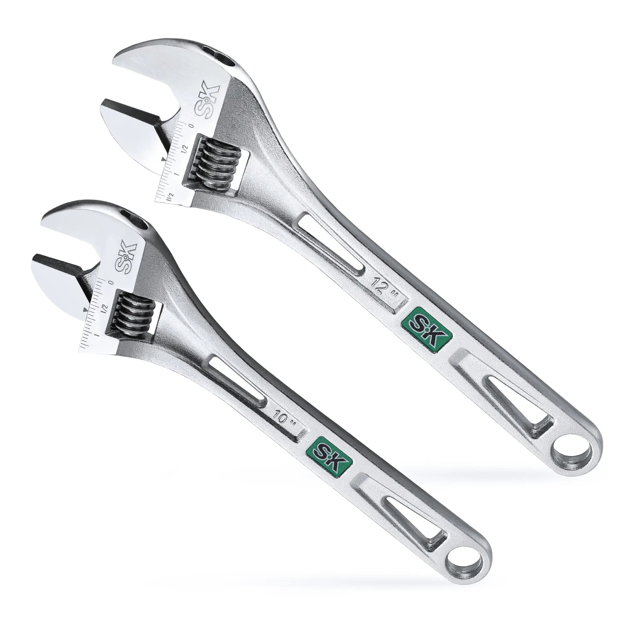 #SpringGlowUp SK 2-Pack Adjustable Wrench Set, 6, 8, 10 and 12-Inch, Cr-V Steel, SAE & Metric Scales
