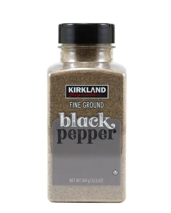 Kirkland Signature Fine Ground Black Pepper, 12.3 oz, Flavorful Cooking Spice for Staple Kitchen Use, Flavor