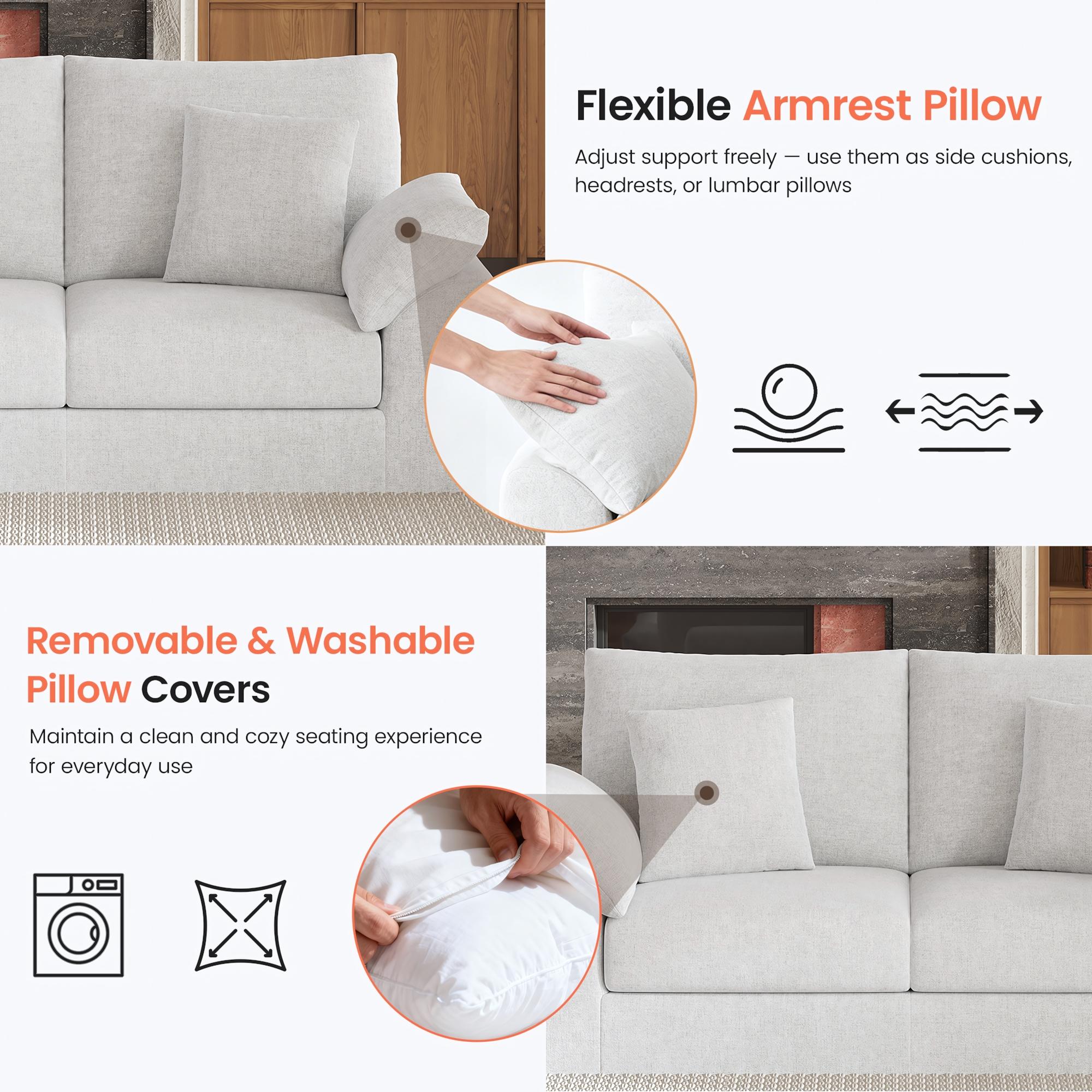 COLAMY Cloud Loveseat Sofa, Boneless Modern 2-Seater Couch with 4 Throw Pillows, Mid Century No Assembly Sofa for Small Living Room Apartment COLAMY Cloud Loveseat Sofa, Boneless Modern 2-Seater Couch with 4 Throw Pillows, Mid Century No Assembly Sofa for Small Living Room Apartment