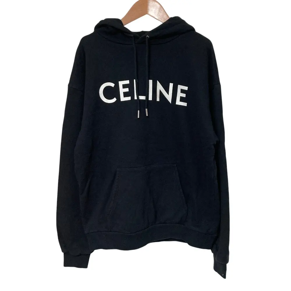 Pre-owned Celine Cotton Small Leather Goods Logo Print Hoodie
