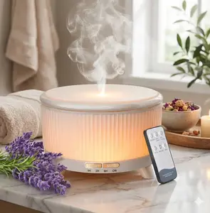 500ML Large Capacity Essential Oil Diffuser, Ultrasonic Aromatherapy Diffuser with 7 Color LED Lights with Remote Control, Cool Mist Humidifier, Timed Mist, Auto Shut-Off