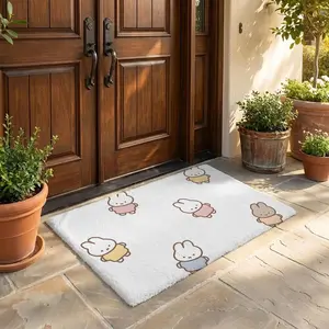 Cute Miffy Floor Mat Flannel Rug Ultra Soft, High Water Absorbent & Hypoallergenic, Machine Washable HD Custom Printed Non-Slip Floor Mat for Bathroom, Kitchen Bedroom
