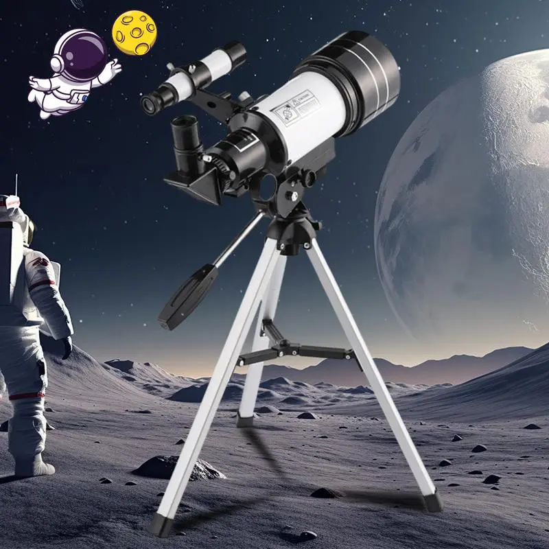 Professional Astronomical Telescope, Refractor with Multi-Layer Optical Coating, Long Focal Length for Stargazing, Manual Focus, Aluminum Alloy