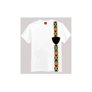 White Ankara Shirt, African Men Clothing, African Men's Wear, Ankara Shirt...