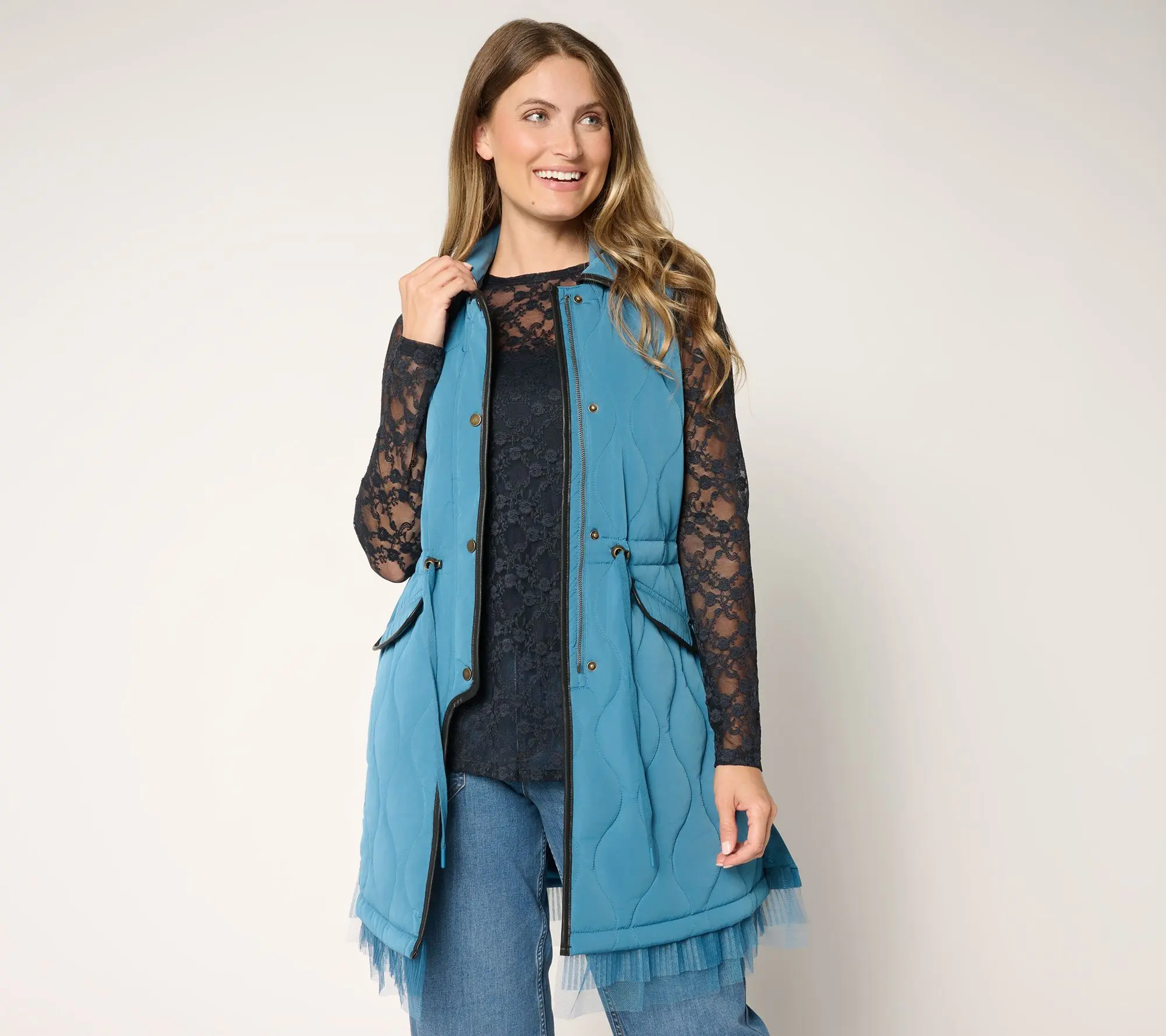 LOGO by Lori Goldstein Petite Sleeveless Quilted Jacket