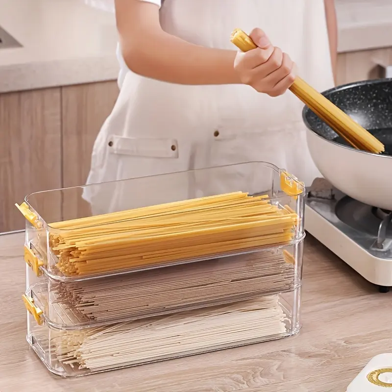Large Airtight Food Storage Containers with Snap- Lids - Transparent PP/PET Plastic Canisters Suitable for Cereal, Noodles, Pantry Organization - Heavy-Duty Freshness Preservation Containers - Grain Storage Container