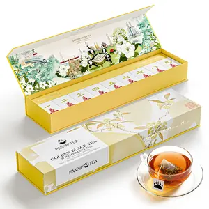 PANSIPTEA Osmanthus Black Tea Gift Set, 18 Count Premium Grade Whole Leaf Black Tea Bags, Soft Floral Aroma with Apricot and Honey Notes, Tea Gift Box