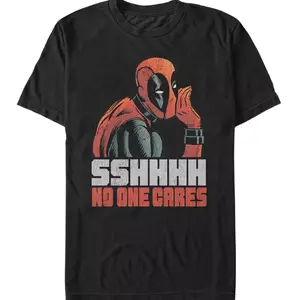 Deadpooll Sshhhhh No One Cares Vintage Graphic Tee Sweatshirt Hoodie, Super Hero, Movie Tee, Womenswear Menswear Top