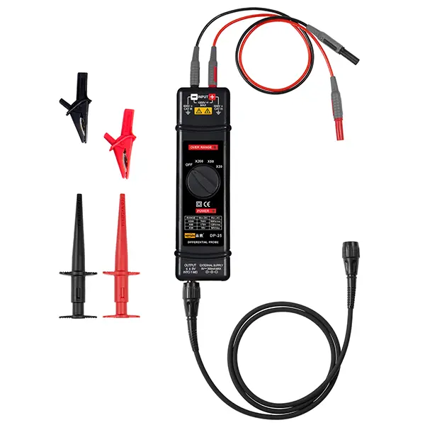 PINTECH DP-25 High Voltage Differential Oscilloscope Probe - 1400V, 25MHz High Bandwidth, Multiple Attenuation Rates (20X/50X/200X) for Oscilloscopes, Dp-25 Model