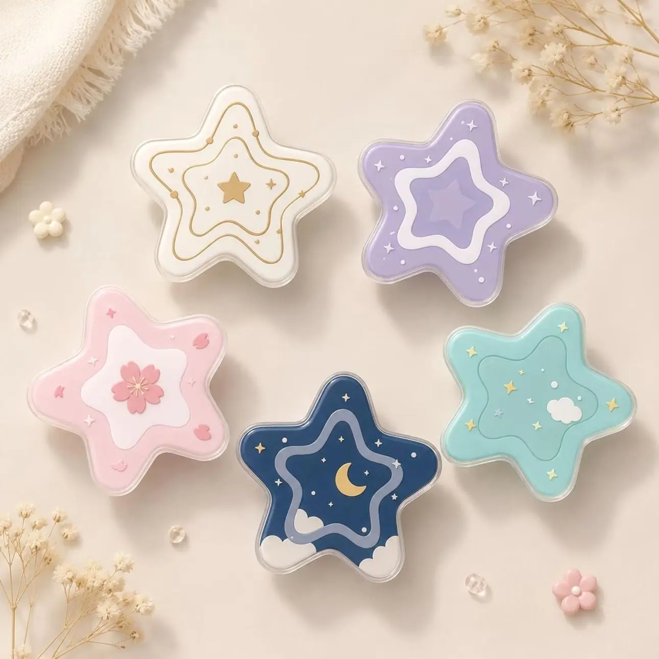 Kawaii Star Phone Grip, Funny Summer Pastel Ocean Pop Socket, Aesthetic Cottagecore Phone Stand Holder, Fun Gift for Star Lovers