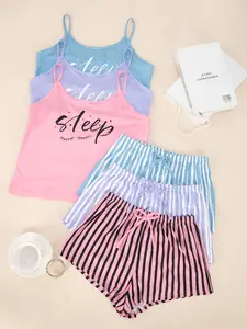 Women's Sleepwear Set, Pajama Loungewear Pjs, Homewear, Breathable Skin-Friendly Soft Fabric, Comfortable Casual Home Wear, Sleeveless Spaghetti Tank Top & Shorts, All Seasons