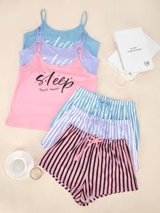 Women's Sleepwear Set, Breathable Skin-Friendly Fabric, Comfortable Casual Home Wear, Sleeveless Tank Top & Shorts, All Seasons