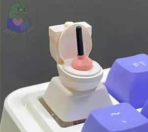 Funny Toilet Keycap – Realistic 3D Artisan Keycap, Custom Mechanical Keyboard Key, Meme Gift for Gamers