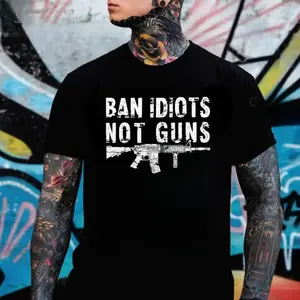 Ban Idiots Not Guns Hoodie – Pro Gun Freedom Statement Graphic Hoodie, 2nd Amendment Pro Freedom Hoodie
