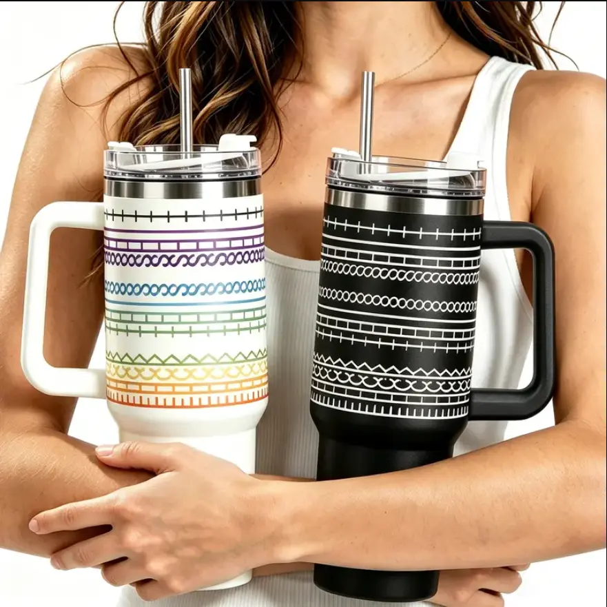 40 Oz Hidden Message Tumbler Stainless Steel Cup with Handle and Straw for Women Men Valentine's Day Birthday Gifts Set, Keep Cold, Hot & Ice, Flasks funny Tumbler Drinkware Tea Iced , Sarcastic Design Funny Coffee Cug for Coworkers & Work