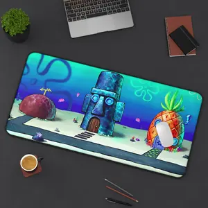 Spongebob Houses Desk Mat – Cartoon Inspired Extra Large Gaming Mouse Pad, Gaming Accessories, Desk Decor Setup, Gaming Room Supplies