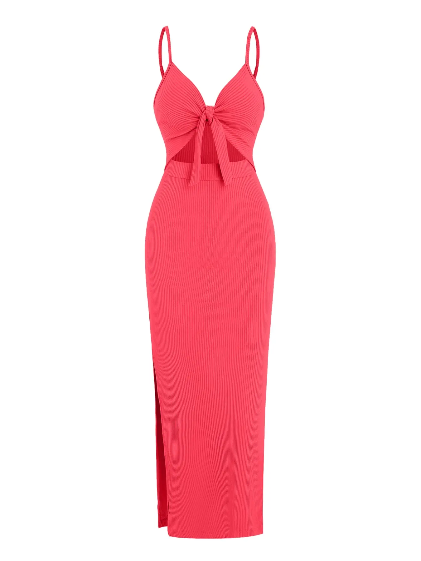 Women's Plain/denim-effect Print Cut Out Knot Front Spaghetti Strap Cami Dress, Sexy Backless Ribbed Bodycon Long Dress, Ladies Summer Clothes for Party Club Dating Wear - TikTok Shop Women's Plain/denim-effect Print Cut Out Knot Front Spaghetti Strap Cami Dress, Sexy Backless Ribbed Bodycon Long Dress, Ladies Summer Clothes for Party Club Dating Wear - TikTok Shop