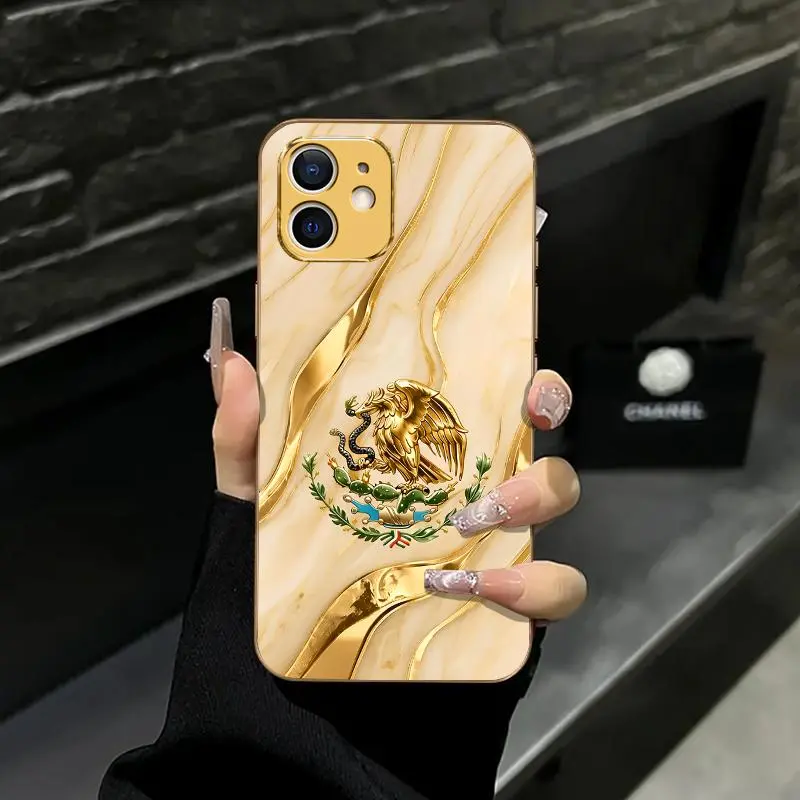 Suitable for [iPhone 12 Mini] high-end phone case🥰,Gold Marble Eagle,Golden Stone Texture Eagle Pattern Cover Shockproof Protective Durable Simple Daily Case For Everyone 952