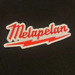 Melapelan embroidered iron on patch 4x2 inch