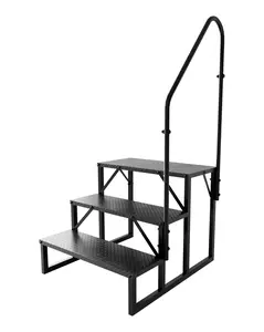 [LuckyNote] 3 Step RV Steps｜Pool Ladder with Handrail｜Update 3.0 Outdoor RV Stair with Anti-Slip Pedals｜RV Ladders for Travel Trailers｜Heavy Duty Mobile Home Steps for Camper, Porch, Spa