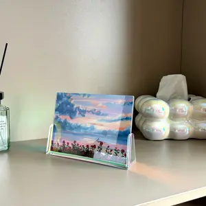 Colorful U-Shaped Acrylic Frame, Dual-Sided Transparent Photo Display Stand, Romantic Home Decor for Weddings, Birthdays, Couple Gifts