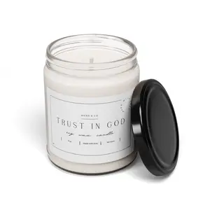 Trust In God Candle - Scented Soy Candle 9oz for Decor and Ornaments Aroma Freshener Decorative Light